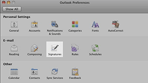 outlook 2011 for mac signature
